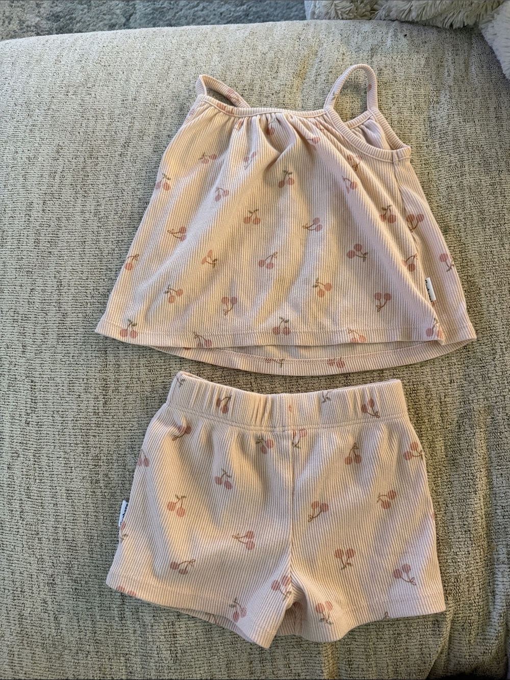 Gerber Pink Cherry Ribbed Tank & Shorts Set